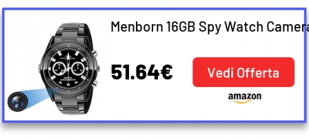 Menborn 16GB Spy Watch Camera HD 1080P Telecamera high-end per visione notturna a infrarossi